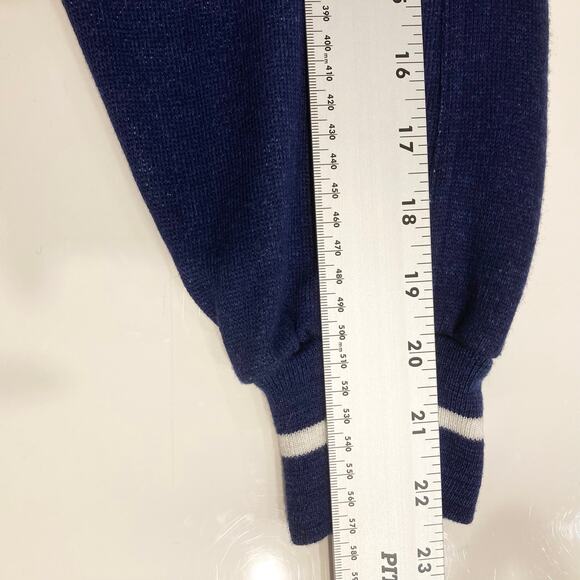 NWOT VINTAGE CHRISTIAN DIOR MONSIEUR Sweater Men M Navy Logo Pocket Cotton-blend - Picture 8 of 9